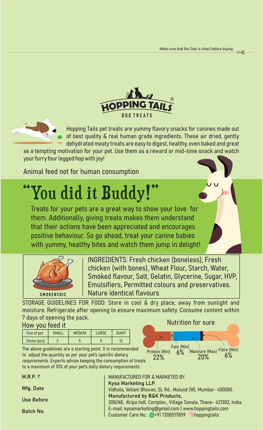 HOPPING TAILS PREMIUM DOG TREATS - SMOKENCHIC