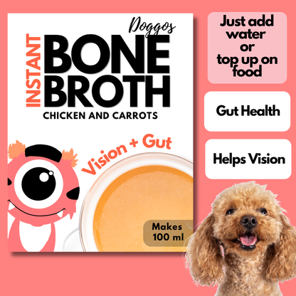 Instant Bone Broth (Chicken + Carrot) - Vision Booster | 3.5g / 100ml Travel Friendly Sachet