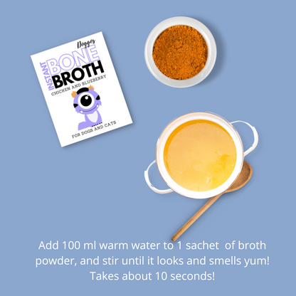 Instant Bone Broth - Chicken with Blueberries (Pack of 50 sachets) (Make 100ml Bone Broth with each sachet)