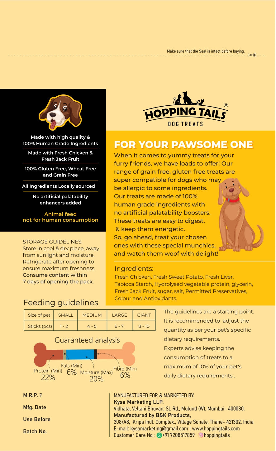 HOPPING TAILS PREMIUM GRAINFREE/GLUTEN FREE DOG TREATS - JUMPIN JACKOS